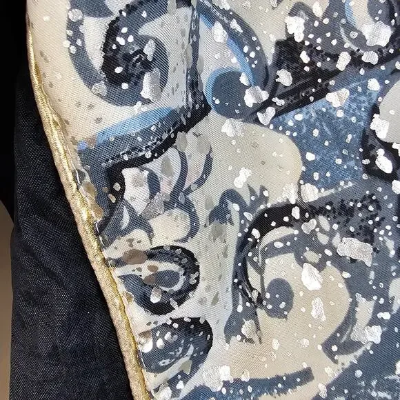 Vintage 80s East West Windbreaker cream silver blue women's Large - Picture 10 of 13